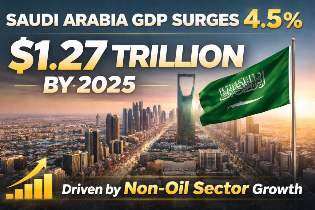 Saudi Arabia GDP Growth 2025 Reaches $1.27 Trillion as Non-Oil Economy Expands 4.5%